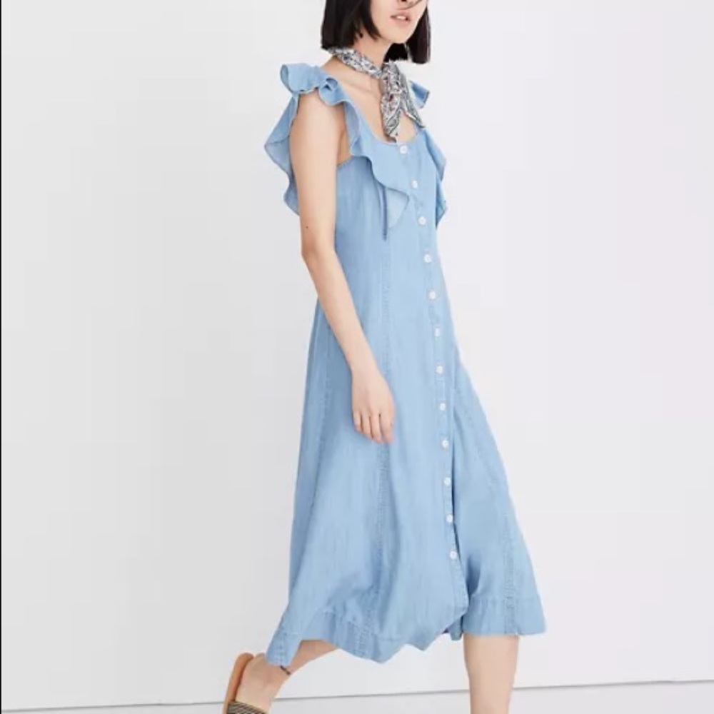 MADEWELL Denim Princess Seamed Maxi Dress Petite